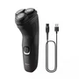 Philips S1141/00 Shaver Series 1000 con Cuchillas PowerCut y Cabezales 4D Flexibles, Negro intenso